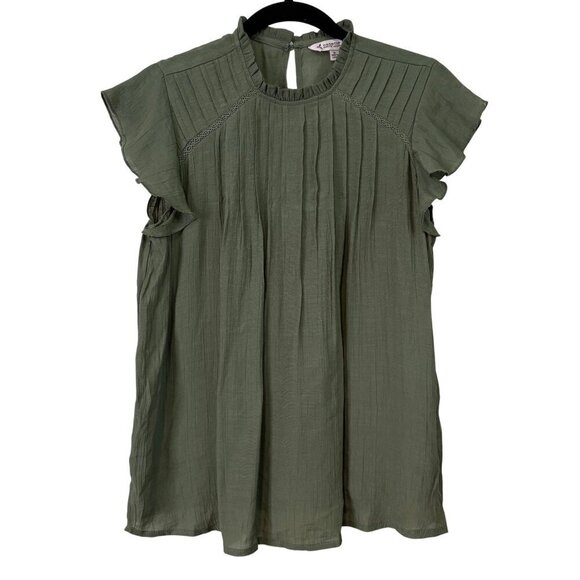 Nanette Lepore Flutter Sleeve Feminine Mock Frilly Neckline Blouse Size S - Picture 1 of 10